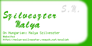 szilveszter malya business card